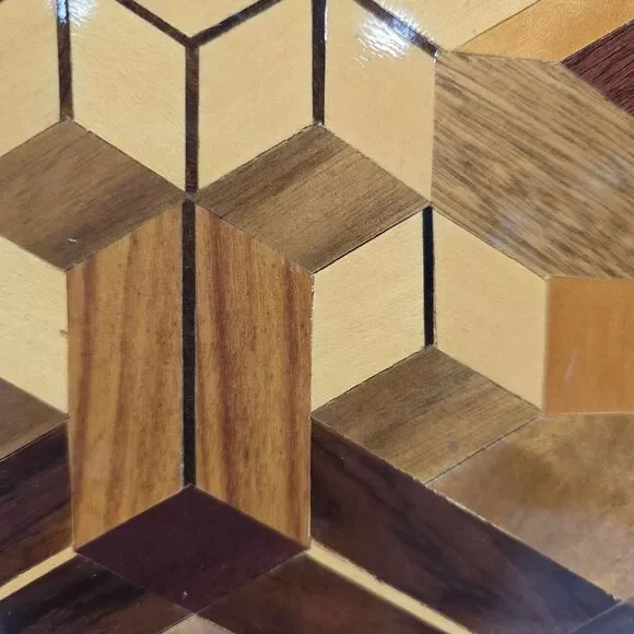 Vintage Wood Mix Mosaic Barn Quilt 3D Wall Art Rustic Cottage Decor Costa Rica - Picture 3 of 10